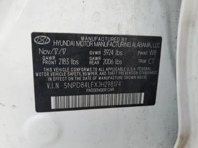 2018 HYUNDAI ELANTRA SEL  