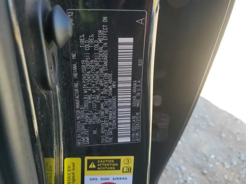 2012 TOYOTA HIGHLANDER LIMITED  