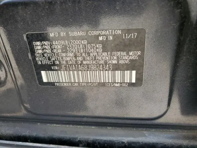 2018 SUBARU WRX   