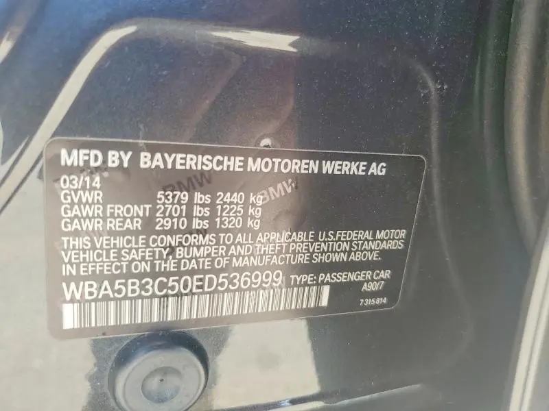 2014 BMW 535 XI  