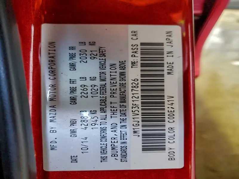 2015 MAZDA 6 TOURING  