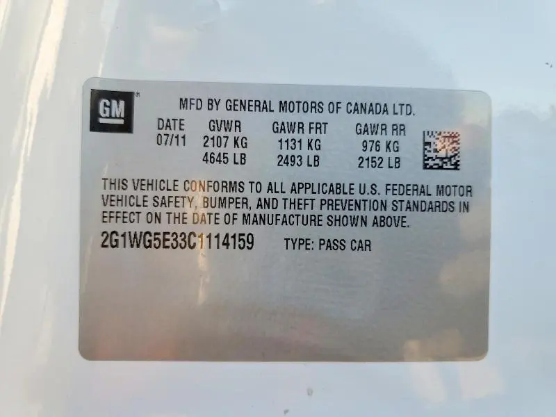 2012 CHEVROLET IMPALA LT  