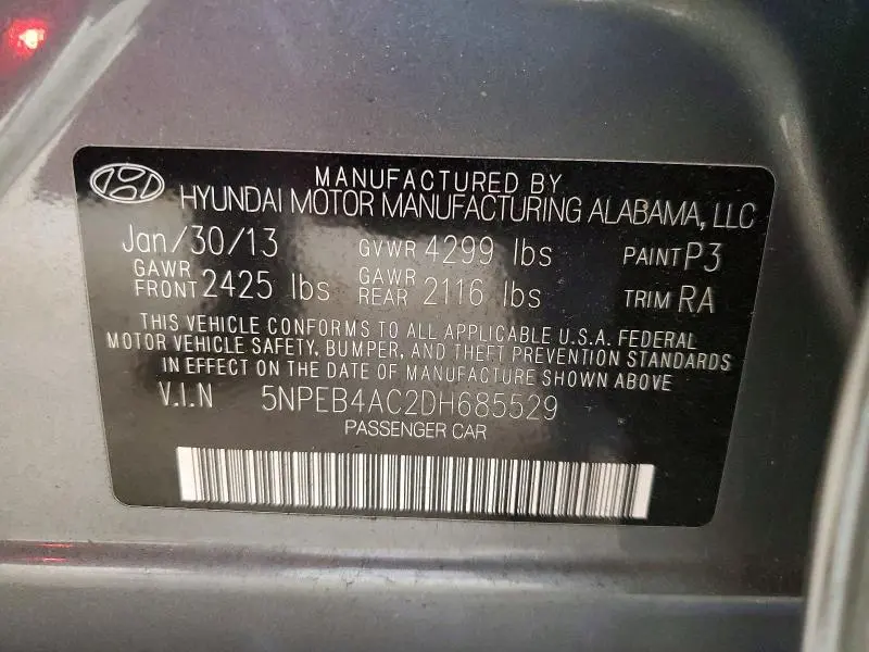 2013 HYUNDAI SONATA GLS  