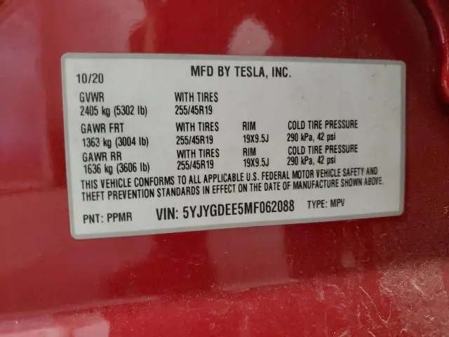 2021 TESLA MODEL Y   