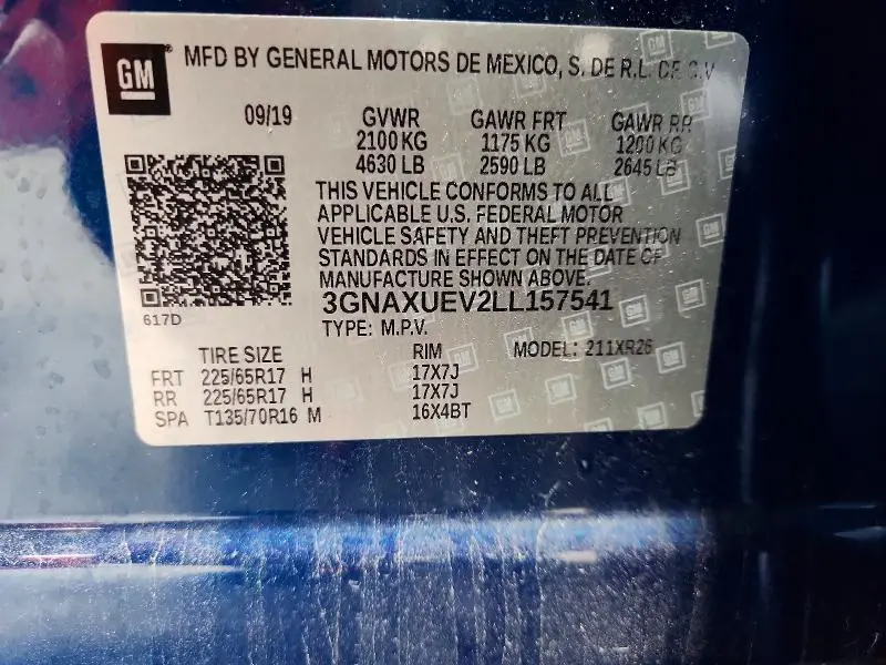 2020 CHEVROLET EQUINOX LT  