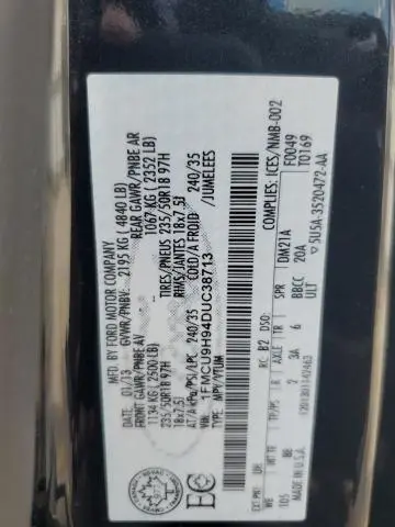 2013 FORD ESCAPE SEL  