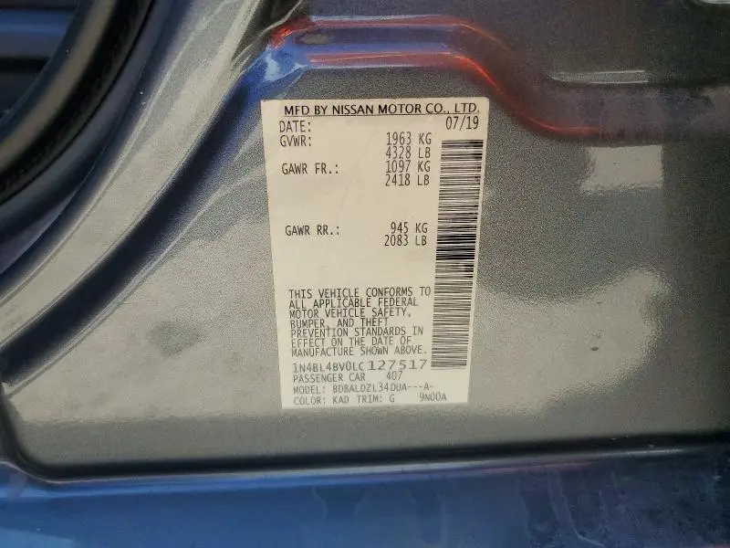 2020 NISSAN ALTIMA S  