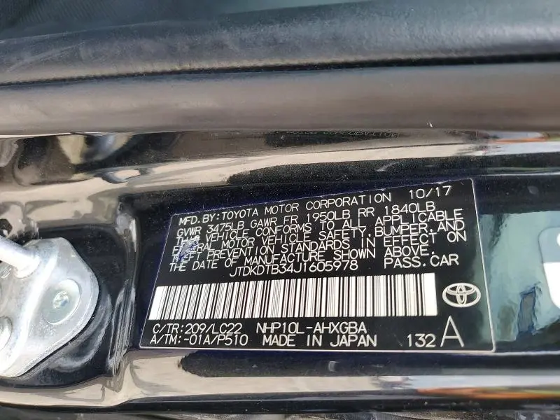 2018 TOYOTA PRIUS C FOUR  