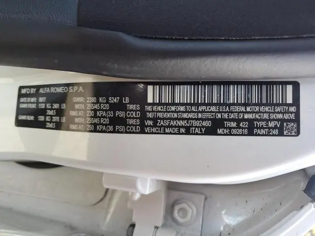 2018 ALFA ROMEO STELVIO TI SPORT  