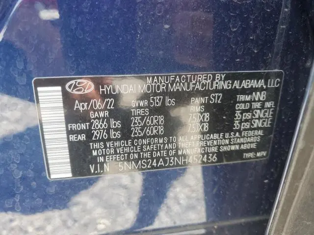 2022 HYUNDAI SANTA FE SEL  