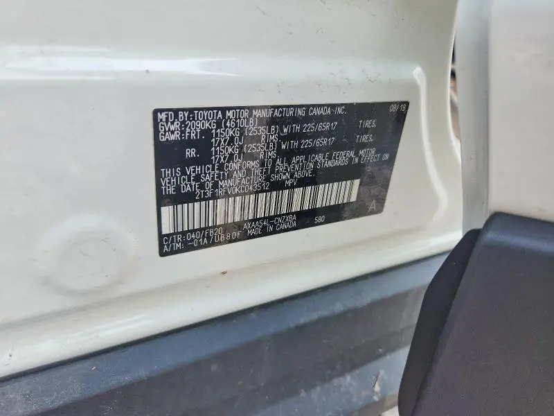 2019 TOYOTA RAV4 LE  