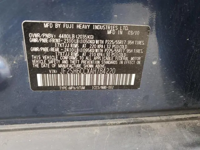 2010 SUBARU FORESTER 2.5X PREMIUM  