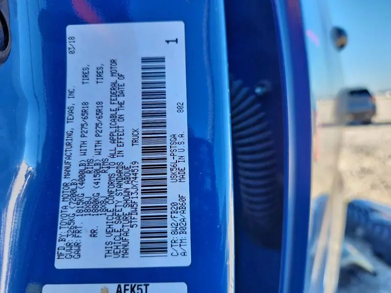 2018 TOYOTA TUNDRA CREWMAX SR5  