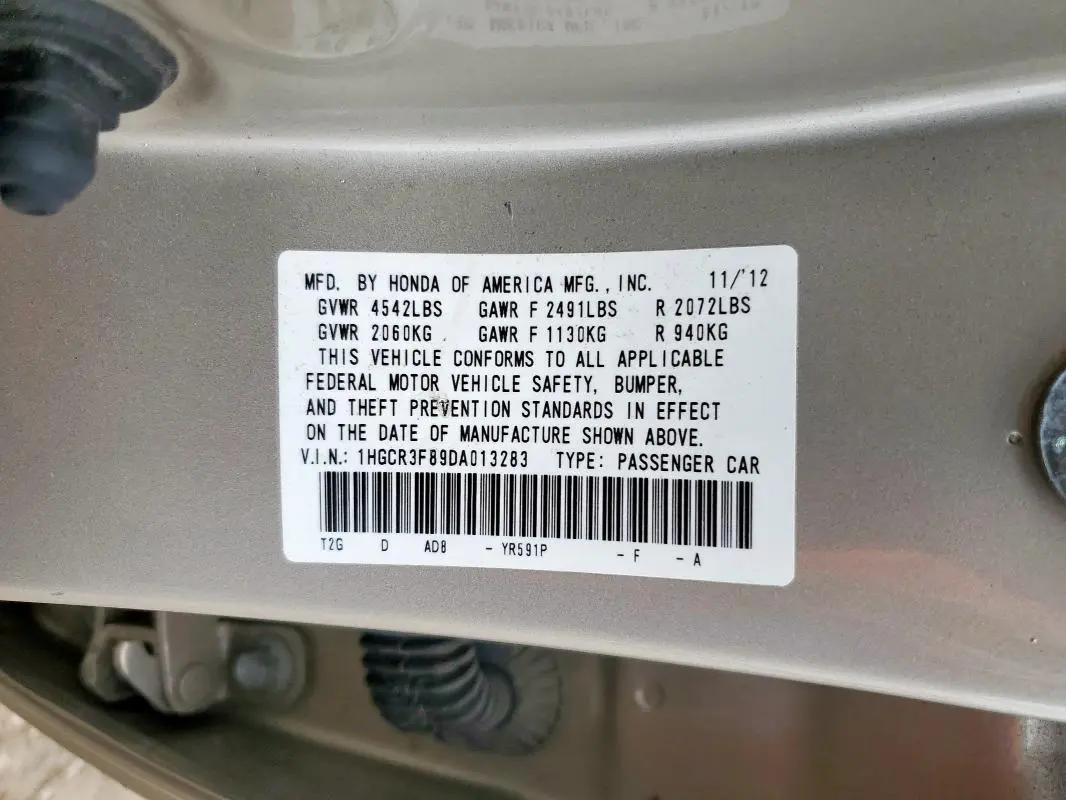 2013 HONDA ACCORD EXL  