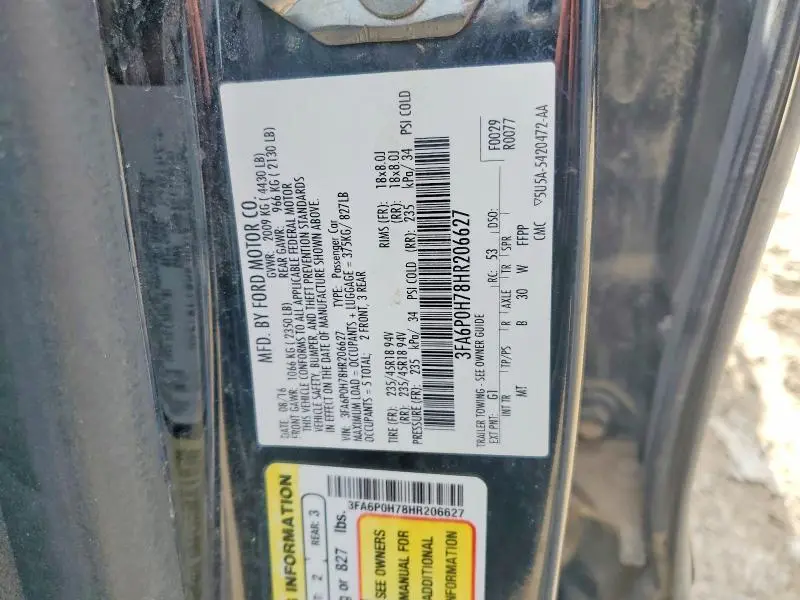 2017 FORD FUSION SE  