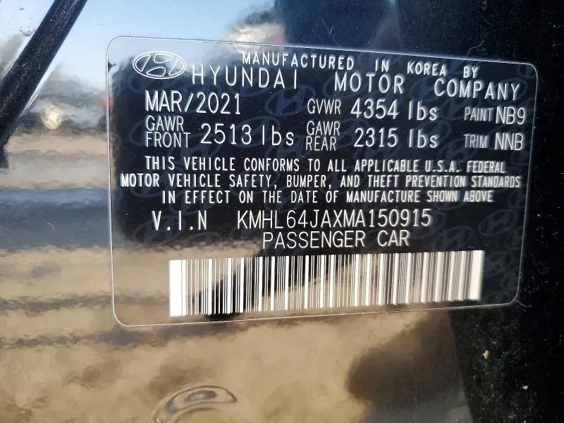 2021 HYUNDAI SONATA SEL  