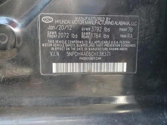 2012 HYUNDAI ELANTRA GLS  