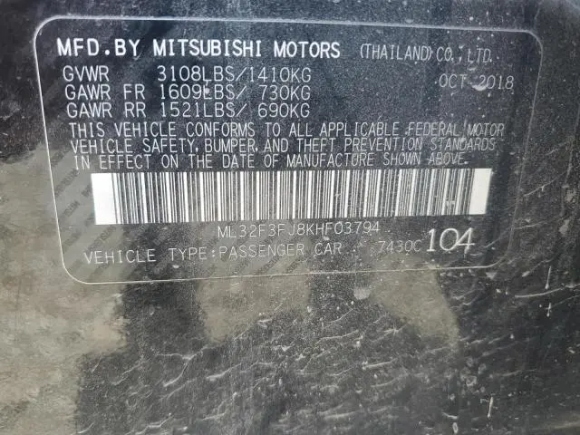 2019 MITSUBISHI MIRAGE G4 ES