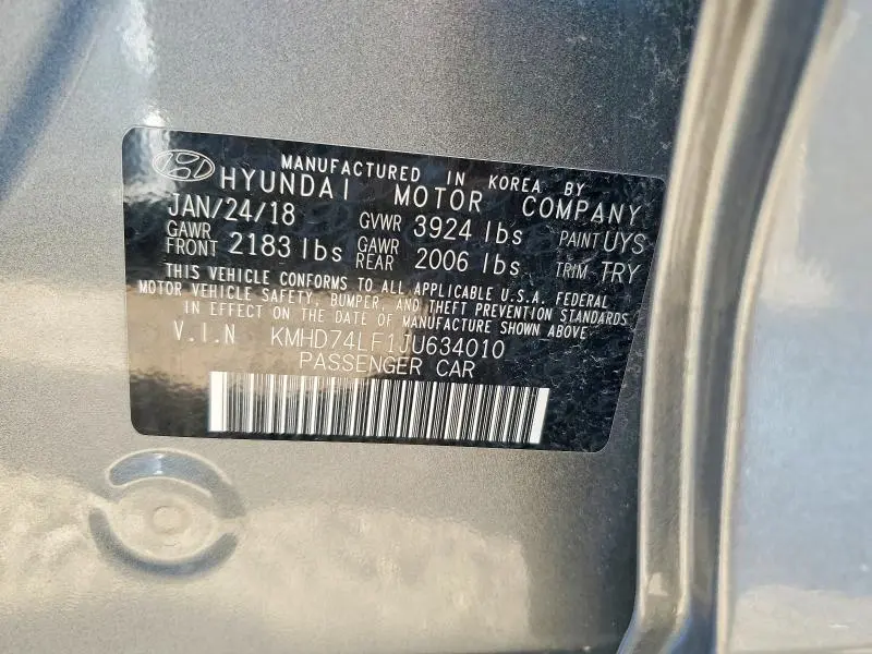 2018 HYUNDAI ELANTRA SE  