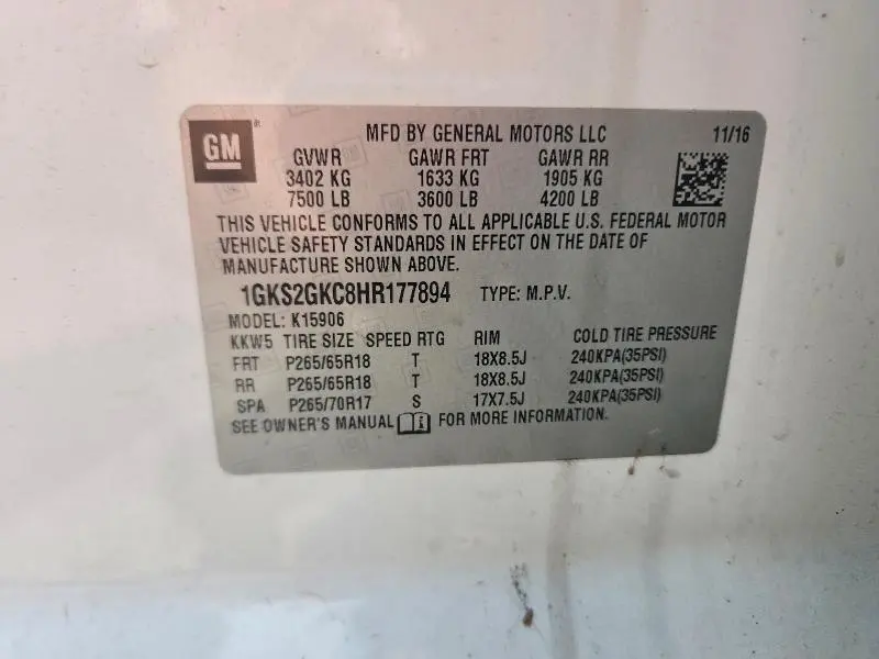 2017 GMC YUKON XL K1500 SLT  