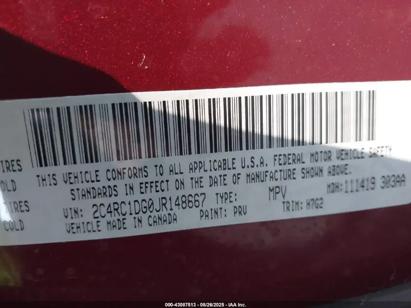 2018 CHRYSLER PACIFICA TOURING