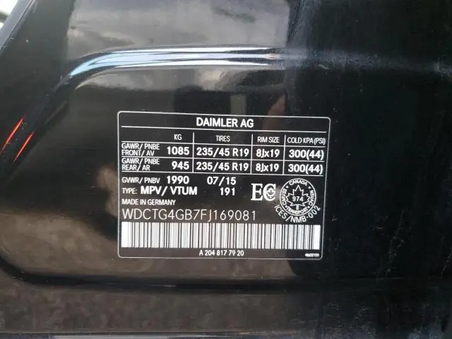 2015 MERCEDES-BENZ GLA 250 4MATIC  