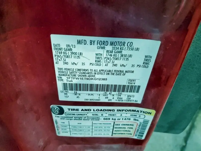 2013 FORD F150 SUPERCREW  