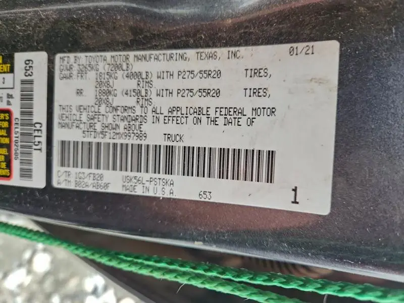 2021 TOYOTA TUNDRA CREWMAX SR5  