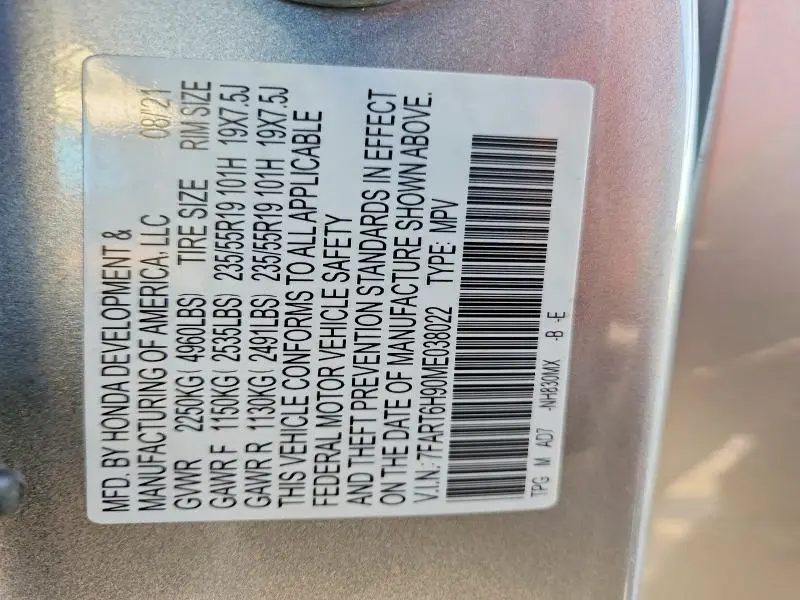 2021 HONDA CR-V TOURING  