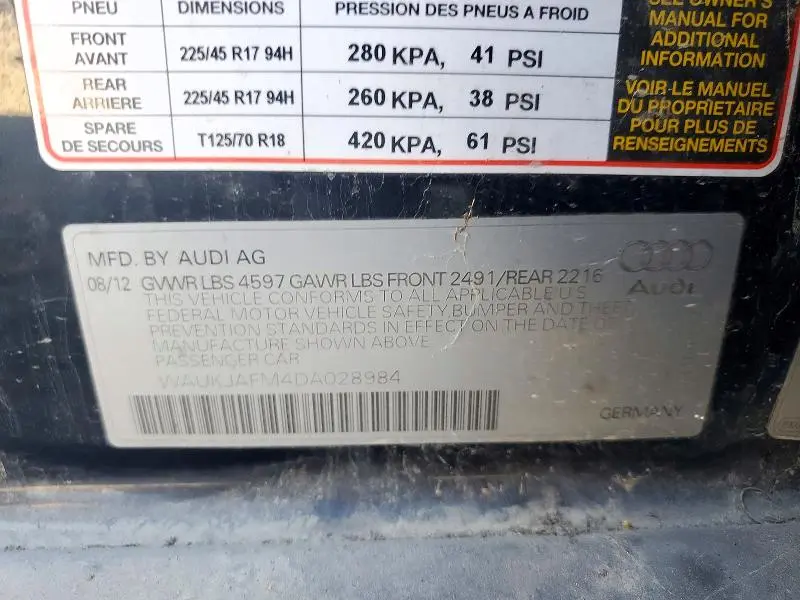 2013 AUDI A3 PREMIUM PLUS  