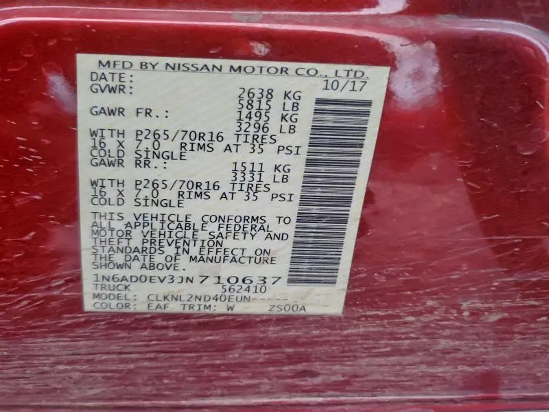 2018 NISSAN FRONTIER S  