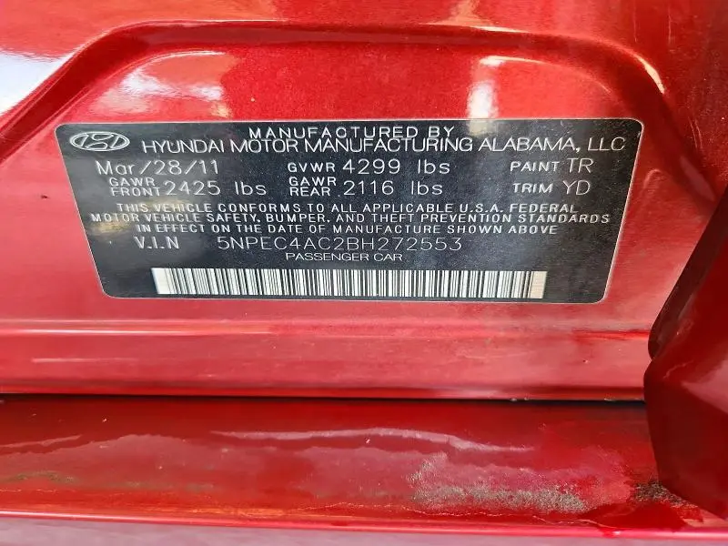 2011 HYUNDAI SONATA LIMITED  