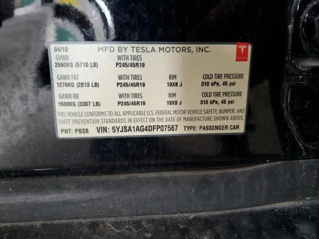 2013 TESLA MODEL S   