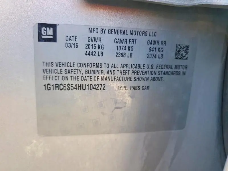 2017 CHEVROLET VOLT LT  