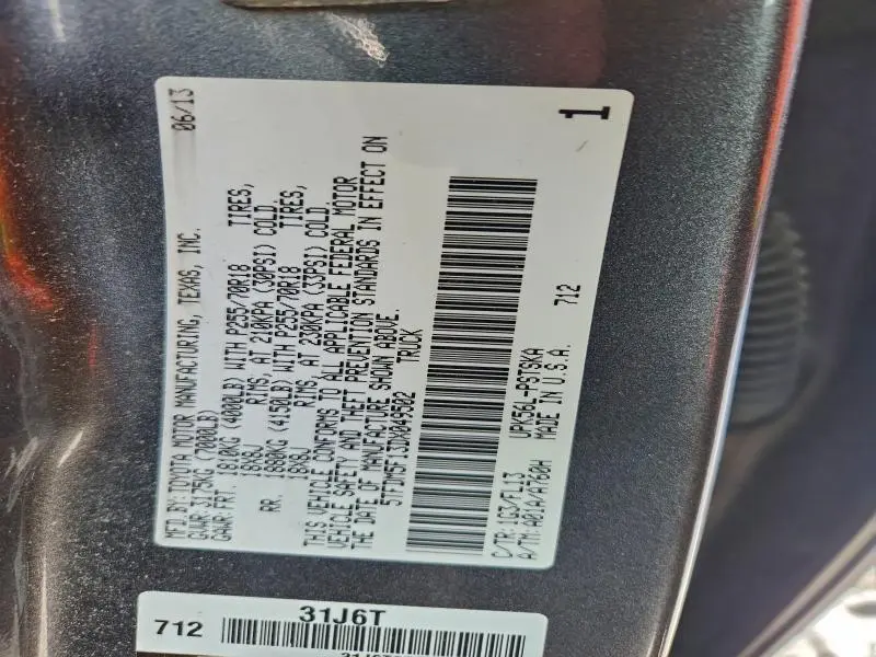 2013 TOYOTA TUNDRA CREWMAX SR5  