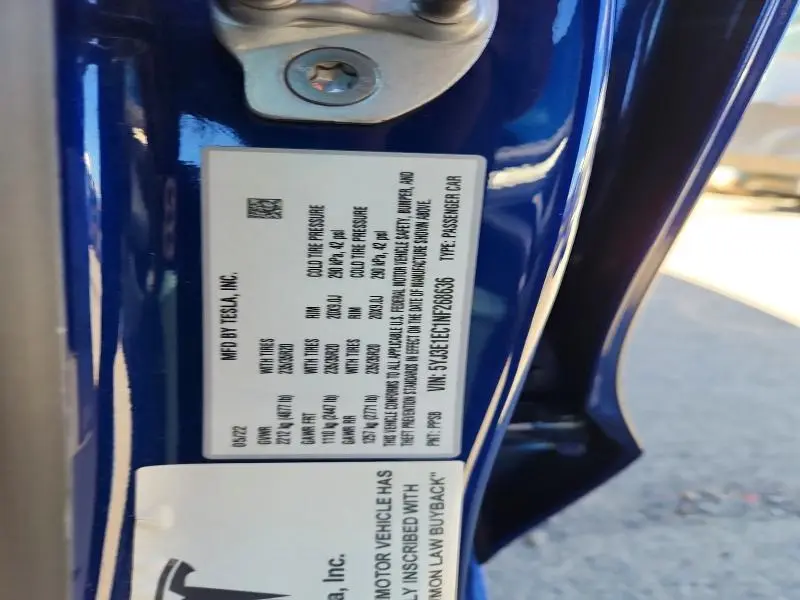 2022 TESLA MODEL 3   