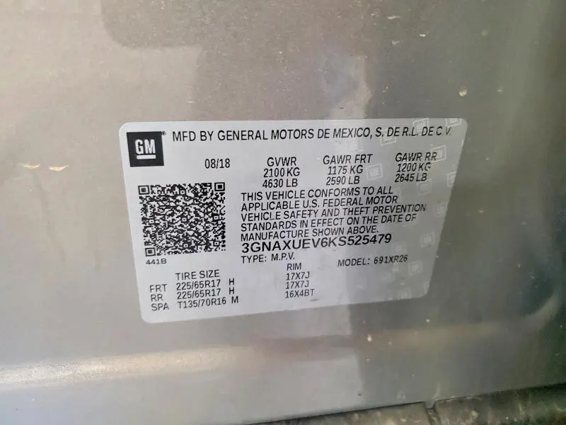 2019 CHEVROLET EQUINOX LT  