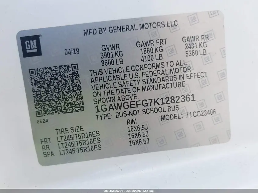 2019 CHEVROLET EXPRESS 2500 LS