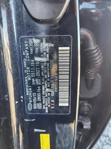 2016 HYUNDAI GENESIS 3.8L  