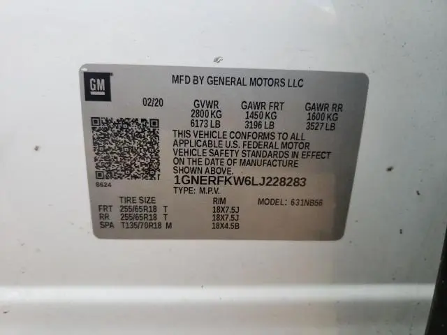 2020 CHEVROLET TRAVERSE LS  