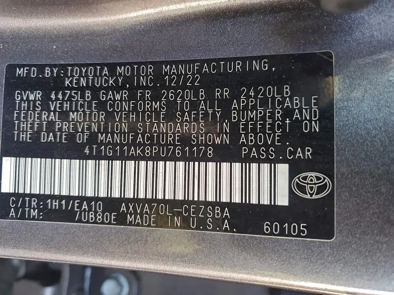 2023 TOYOTA CAMRY SE NIGHT SHADE  