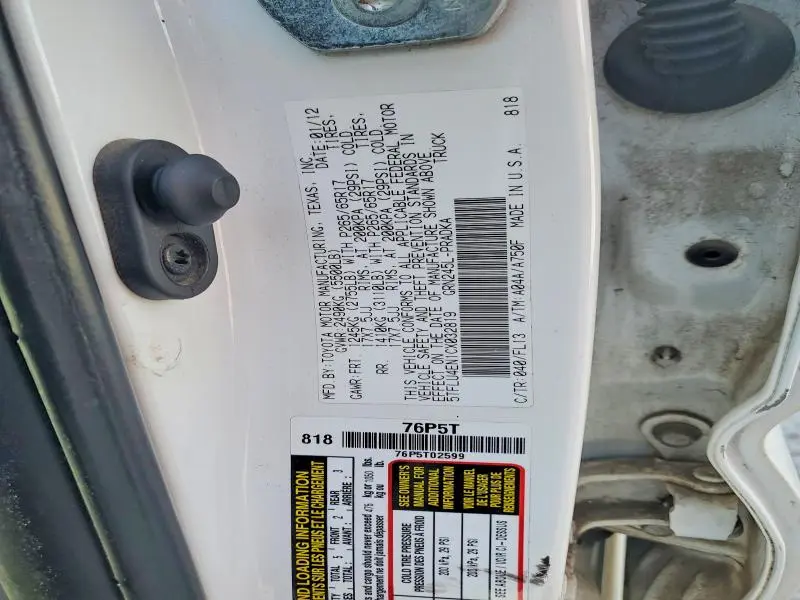 2012 TOYOTA TACOMA V6  