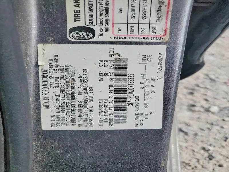 2012 FORD FUSION SEL  