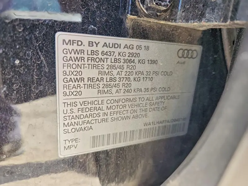 2018 AUDI Q7 PREMIUM PLUS  