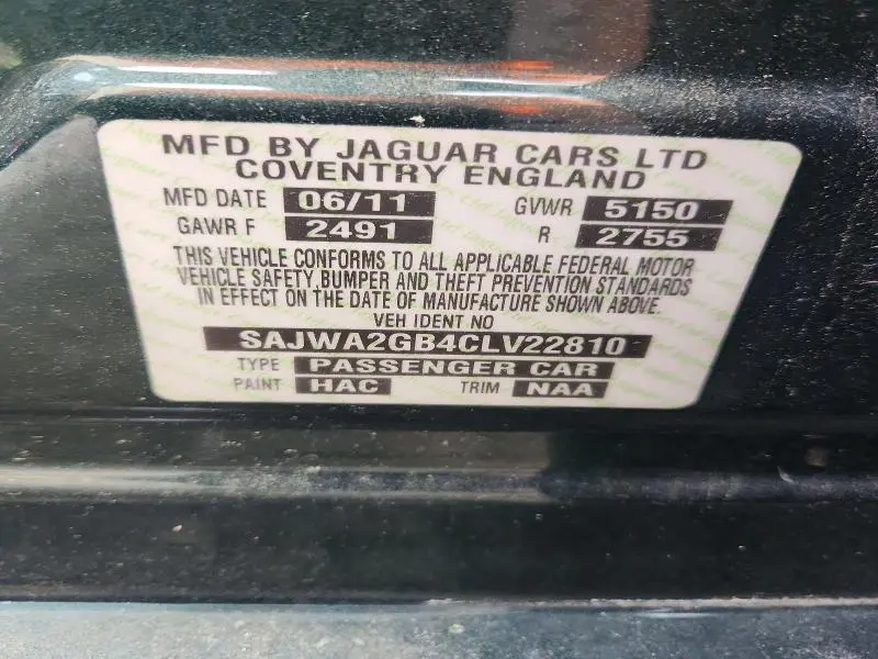 2012 JAGUAR XJL   