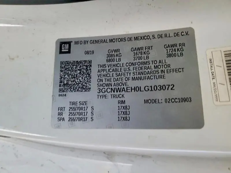 2020 CHEVROLET SILVERADO C1500  