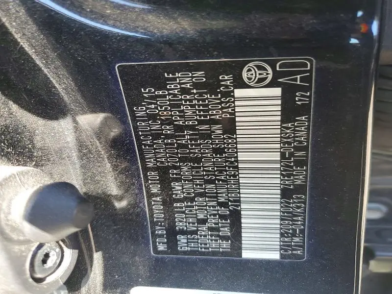 2015 TOYOTA COROLLA S  