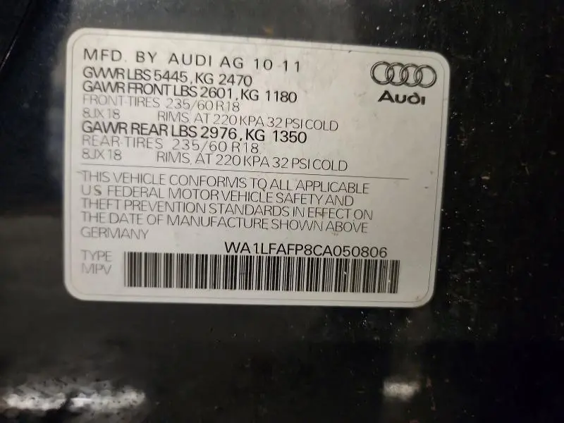 2012 AUDI Q5 PREMIUM PLUS  