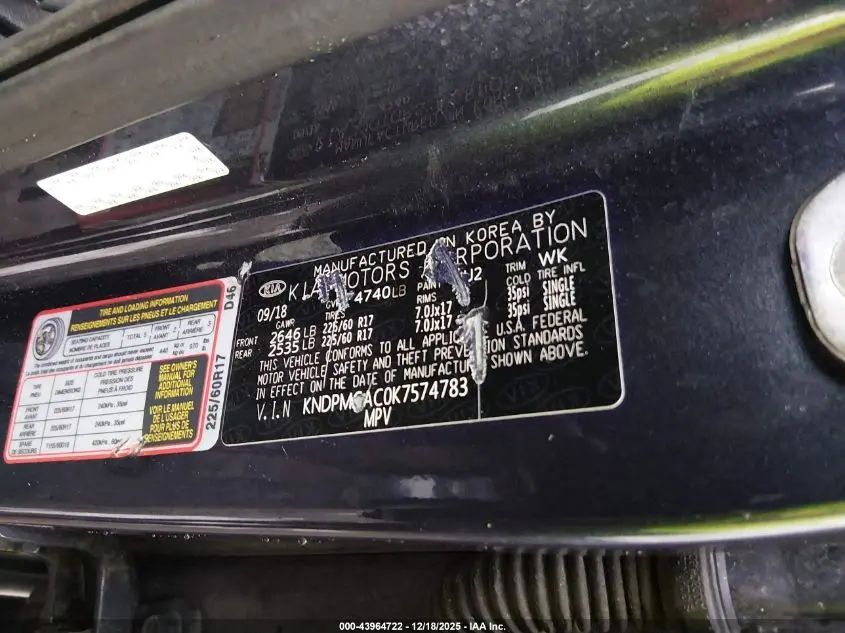 2019 KIA SPORTAGE LX