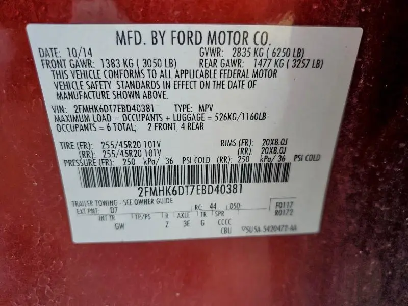 2014 FORD FLEX LIMITED  